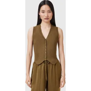 AllSaints Cruz Waistcoat Fir Green
