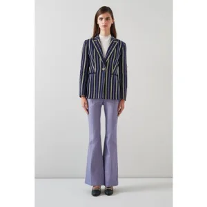 LK Bennett Jk Mya Stripe Blazer Navy Multi