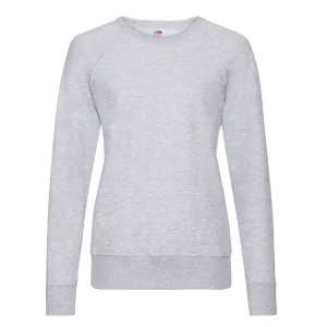 Fruit of the Loom Dames/Dames Lichtgewicht Lady Fit Raglan Sweatshirt (Heide Grijs)