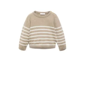 Mango Kids pullover lichtbruin fijn gebreid