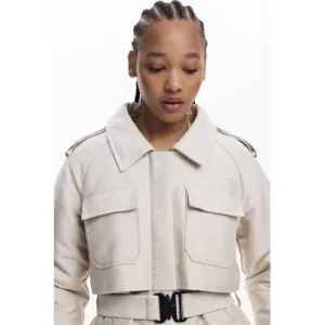 Desigual gewatteerde jas beige