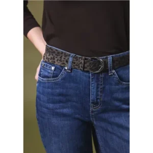 Street One Studio Dames Leren riem met leopatroon in Bruin