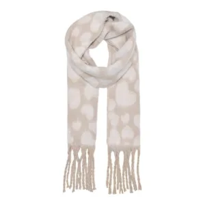 ONLY sjaal ONLCARVA met hartjes beige