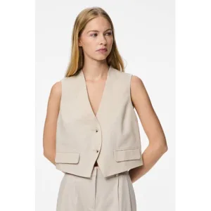 PIECES gilet ecru