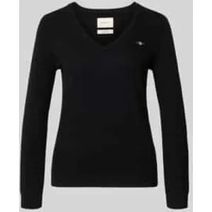 Gant Gebreide pullover van lamswolmix met V-hals