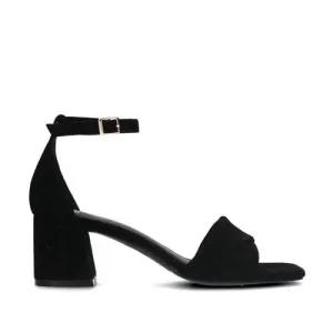 Manfield suède sandalettes zwart