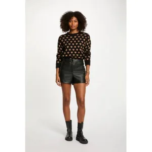 Morgan gebreide trui met wol met hartjes zwart