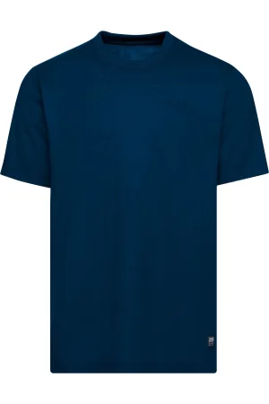TRIGEMA T-Shirt ronde hals donkerblauw, Effen