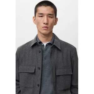 Mango Man tussenjas met wol grijs