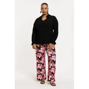 YOEK Lovers Collection flared regular waist broek roze