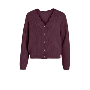 VILA gebreid vest donkerrood