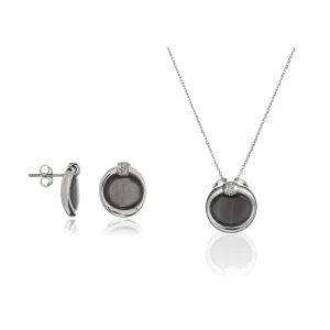 Orphelia Dames 925 Sterling Zilveren Set: Ketting-Hanger + Oorbellen – Zilver SET-5900