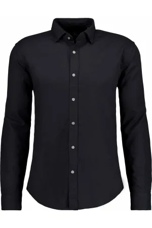 RAGMAN Overhemd zwart, Effen