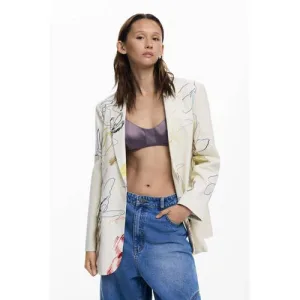 Desigual oversized blazer ecru
