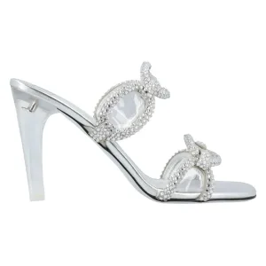 Valentino Garavani Sandalen – Chain 1967 Slide Sandals Silver in wit