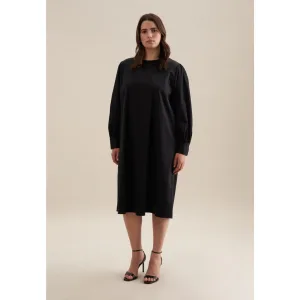 seidensticker Zomerjurk Zwarte roos Lange mouwen ronde hals uni