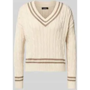 Lauren Ralph Lauren Gebreide pullover met kabelpatroon en V-hals, model ‘TEDURPH’
