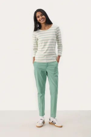 T-shirt Regular fit Cameo Green and White Stripe light green