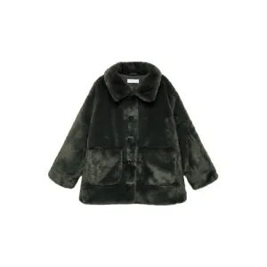 Mango Kids imitatiebonten winterjas donkergroen