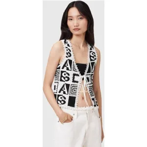 AllSaints Florence Waistcoat Black/chalk White