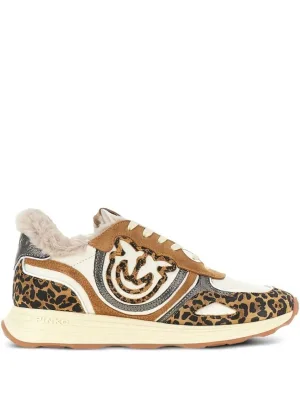 Pinko Low-Top Sneakers – Leopard Print Sneakers in beige
