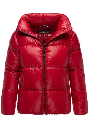 Marikoo dames winterjas Hazalee in puffer-stijl met glanzende look