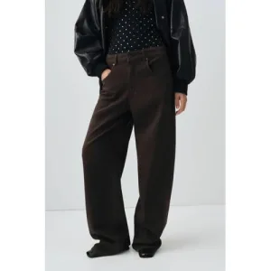 Mango baggy jeans donkerbruin