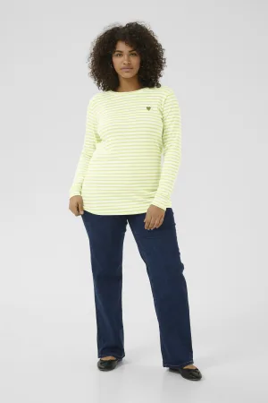 T-shirt met lange mouwen Regular fit white green