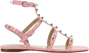Valentino Garavani Sandalen – Rockstud Leather Sandals in poeder roze