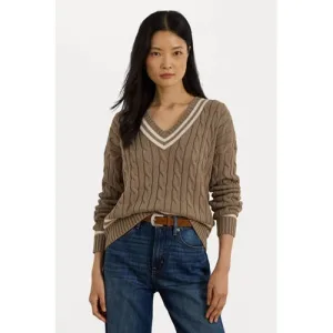 Lauren Ralph Lauren pullover lichtbruin gebreid