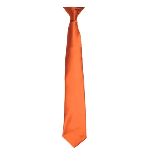 Premier Kleuren Heren Satin Clip Tie (Oranje)