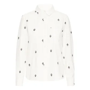 Geborduurd dameshemd met lange mouwen b.young Hilou