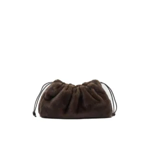 Mango handtas van imitatiebont bruin