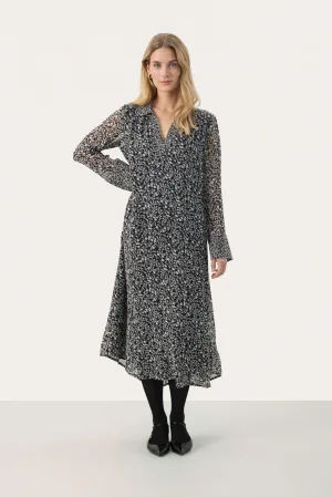 Jurk Relaxed fit Dark Navy Mini Flower dark blue