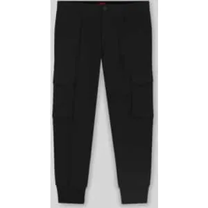 HUGO Tapered fit stoffen broek met bandplooien, model ‘GALVIN241’