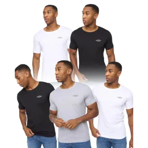 Crosshatch Heren Basicstandard T-shirt (5-pack) (Wit/Zwart/Grijs Marl)