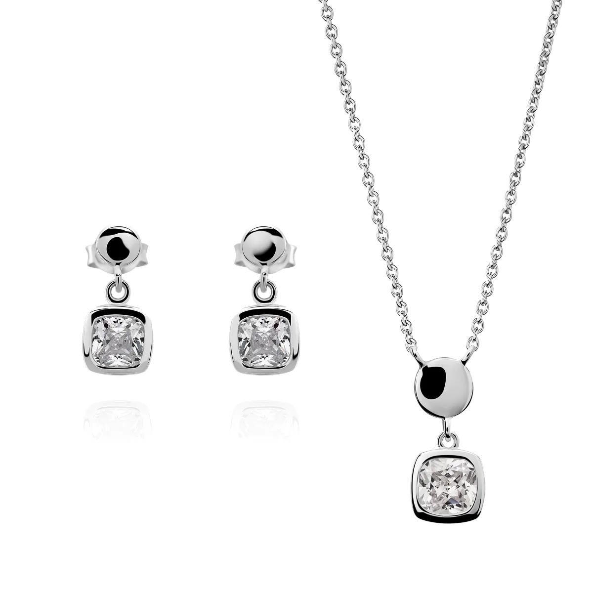Zolkamery Kerstsieradenset, dames, 925 sterling zilver, sneeuwvlok, halsketting, hanger, oorbellen, set, 45 5 cm zilveren ketting & sneeuwvlok -oorbellen, haak met 5A zirkonia, sieradenset met