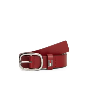 TOMMY JEANS Leren riem TJW OVAL 3.0 Ovale eenvoudig pin sluiting en logo op de sluiting