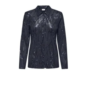 JDY blouse donkerblauw met pailletten