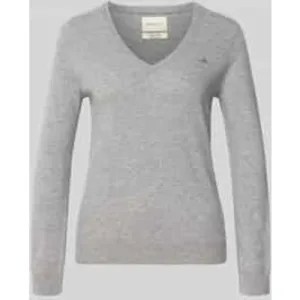 Gant Gebreide pullover van lamswolmix met V-hals