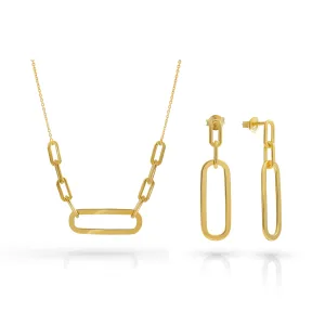 Orphelia ‘Essence’ Dames 925 Sterling Zilveren Set: Halsketting + Oorbellen – Gouden SET-7560/G