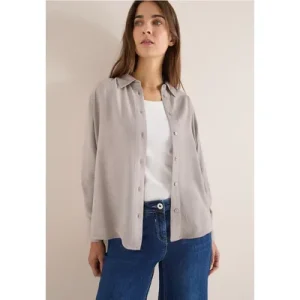 Cecil Dames Zacht gemêleerd overhemd in Bruin