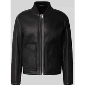 Boss Regular fit leren jack met collegekraag, model ‘MAFERO’