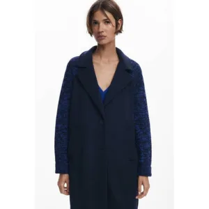 Desigual wollen manteljas donkerblauw