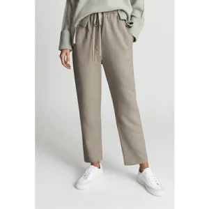 Reiss Fern Straight Pants Pistachio