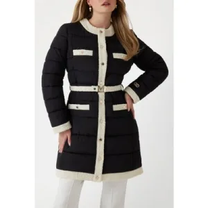 GUESS Long Cecilia Belted Black And White