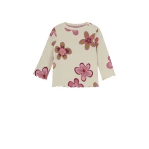 Noppies baby gebloemde longsleeve roze fijn gebreid