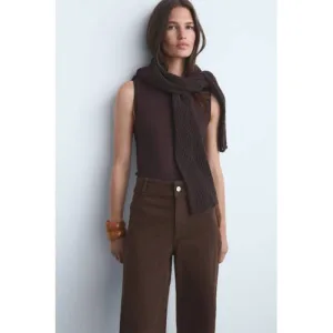 Mango high waist bootcut jeans donkerbruin