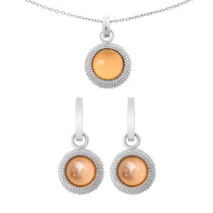 Orphelia Dames 925 Sterling Zilver Set: Ketting-Hanger + Oorbellen – Zilver SET-6041/1