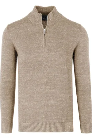 Marvelis Casual Trui ritssluiting lichtbeige, Effen